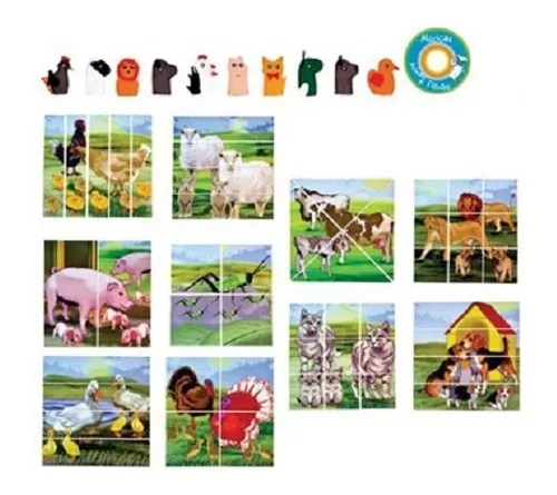 Kit 10 Jogos Quebra Cabeça Infantil Animais Educativo Mdf