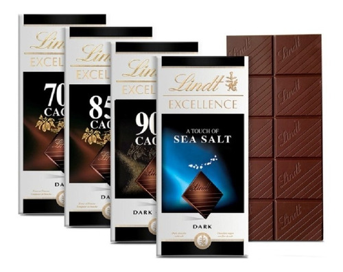 Chocolate Amargo Suizo Lindt Excellence Dark 4/100g Axz