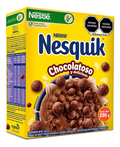 3 Pza Cereal Nesquik Sabor Chocolate, 230 G