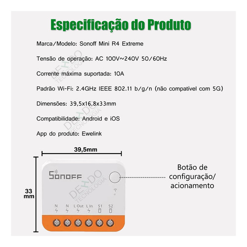 3x Sonoff Mini R4 1x S Mate Automação Interruptor Smart Home