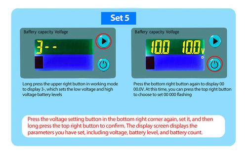 Voltímetro Lcd Con Batería De 10-100 V Con Panel De Cables