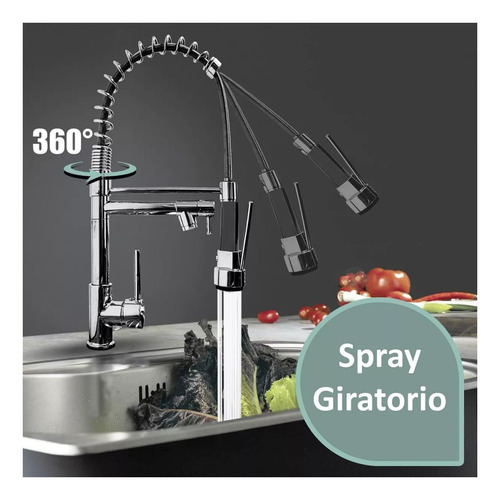 Grifo Giratorio De 360 Grados Para Cocina Plateado