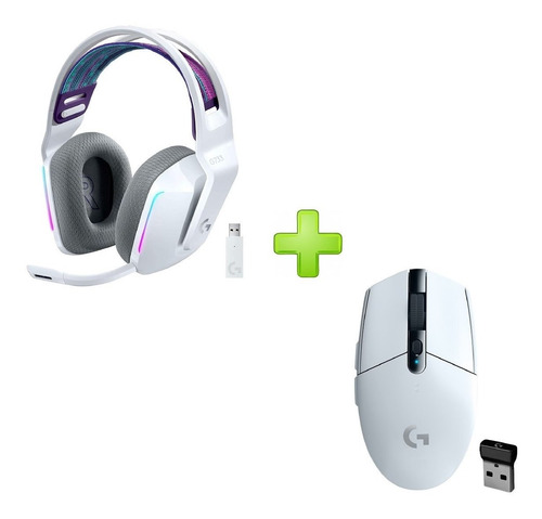 Imagen 1 de 5 de Auricular Logitech G733 Rgb + Mouse G305 Lightspeed Blanco