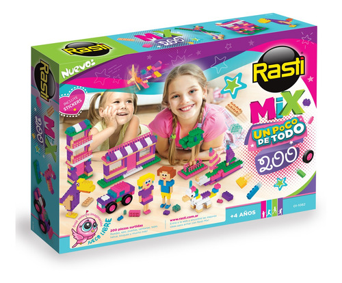 Imagen 5 de 11 de Rasti Set Casa De Los Flokys + Mix Rasti Nena 200 Pzs C