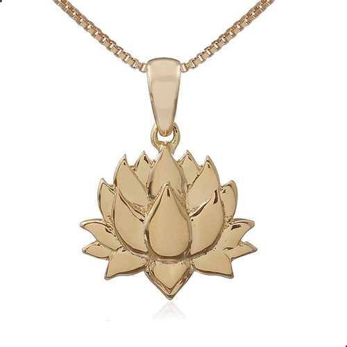 Imagem 1 de 7 de Pingente Flor De Lotus, Ouro 18k Maciço. Fp - 33058001