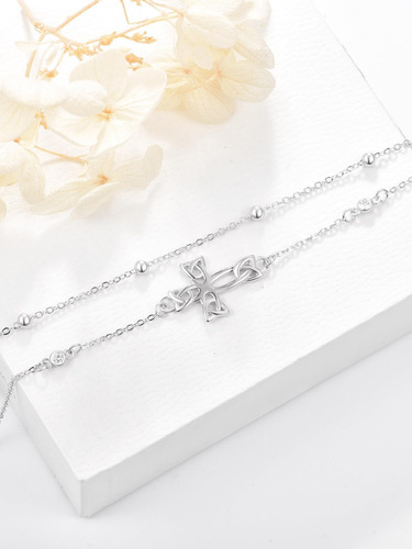 Tobillera Con Cruz Celta Palpitada Para Mujer, Pulseras De