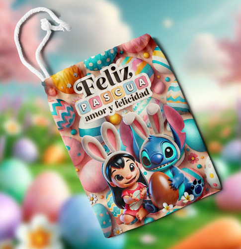 Souvenir 10 Bolsitas Golosineras Pascua Lilo Y Stich 20x15cm
