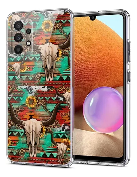 Compatible Con Samsung Galaxy A32 5g Case, Western Cow Skulf