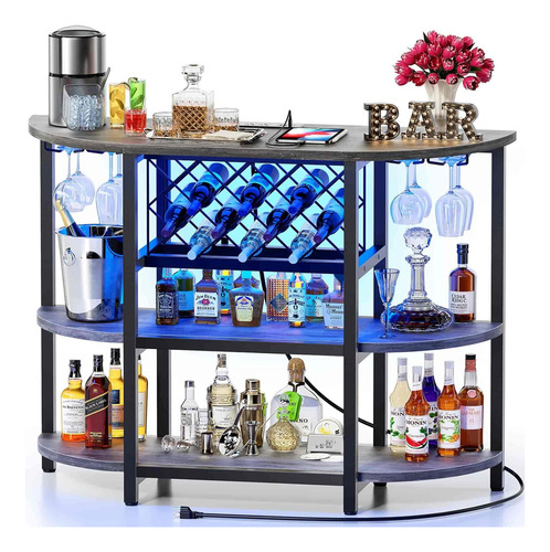 Bar Con Luz Led Y Enchufes De Carga