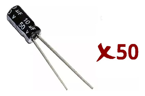 Pack 50 Condensador Electrolitico 10uf Capacitor 50v