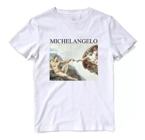 Remera Michelangelo-miguel Angel Aesthetic Creacion Adan 