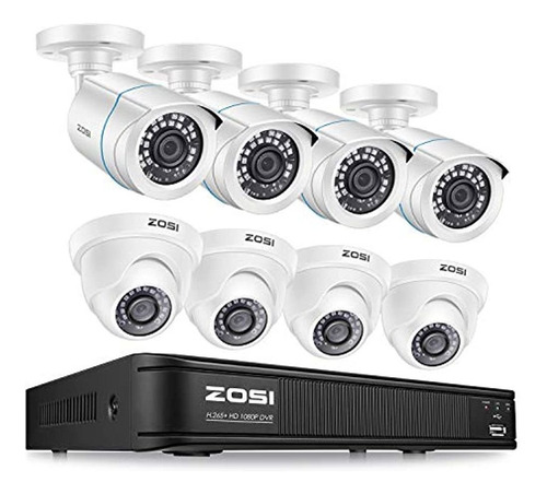Sistema De Cámara De Vigilancia En Casa Zosi 720p Hd-tvi, 8
