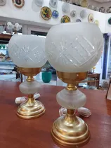 Comprar Veladores Antiguos De Mesa Vidrio Satinado