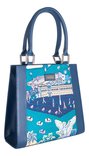 Bolsa Yaab Pineda Covalin Diseño Mi Ciudad Color Azul Acero