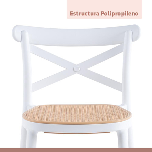 Pack De 4 Taburetes Crossback Danubio - Blanco