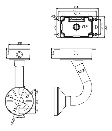 Montaje Universal De Pared Cuello De Ganso, Caja De Conexion