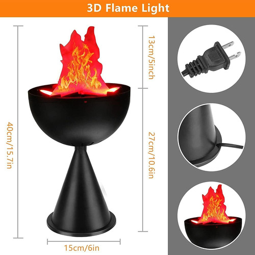 Lámpara De Fuego Falsa Led Eléctrica 3d, Antorcha De Campame
