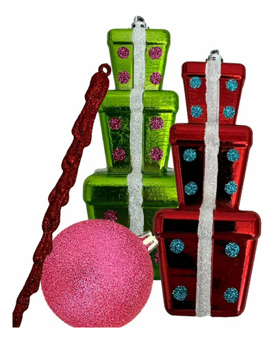 Esferas Navideñas 70pz Multicolor Verde Rojo Rosa Azul Blanc