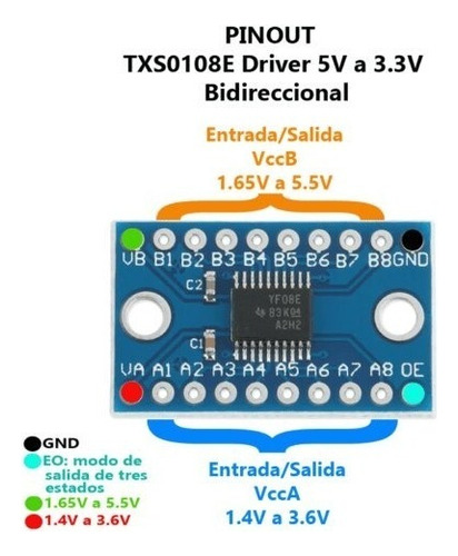 Kit 10 Convertidores Ttl Txs0108e 8 Canales