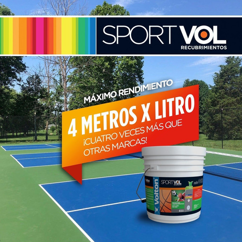 Recubrimiento P/cancha Deportiva Gal 4l Volton Rosa Verde