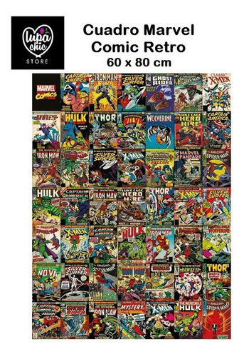 Cuadro Marvel Comic Retro 60 X 80 Cm Regalo