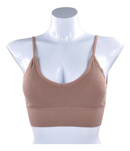 6pcs Tank Crop Tops Sin Costuras Para Mujer .