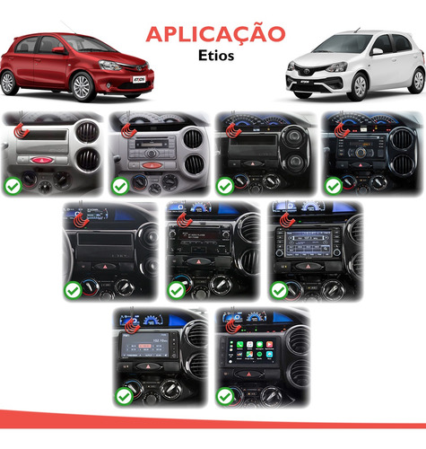 Imagem 4 de 9 de Moldura Painel 2 Din Multimidia Dvd Mp5 Etios Corolla 03/08 Sw4 Hilux 05/11 Preto
