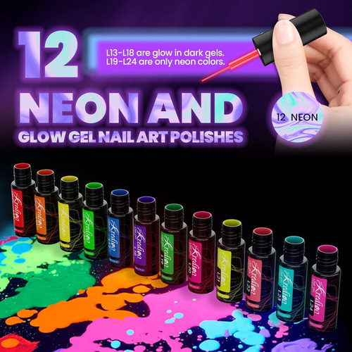 Kredioo Gel Liner - Esmalte De Uñas Para Arte De Uñas, Neón