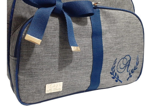 Kit Bolsa Maternidade Personalizado Com Laço Cor Azul-marinho