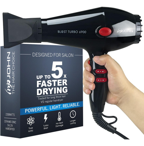 Sedacor D/cabello John Cerámico Iónico 2200w - Negro