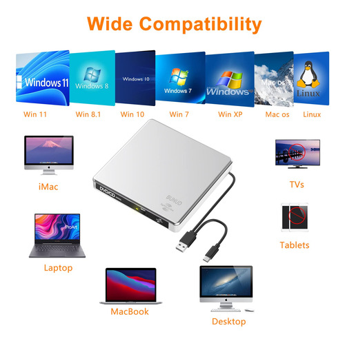 External Cd/dvd Drive Bunud Lightscribe For Laptop Mac Windo