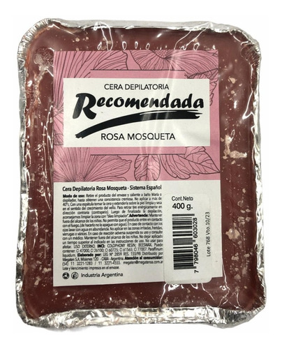 Cera Depilatoria Recomendada Sist Español 400gr