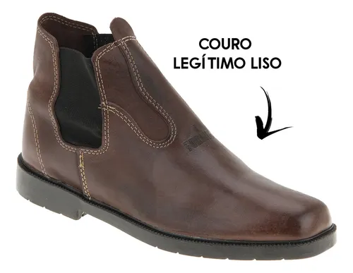 Botina Tipo Zebu Solado De Pneu Refor ado Marron Chocolate