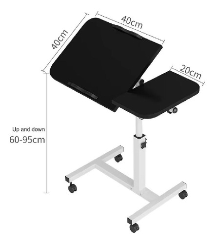 Mesa Dupla Articulada Notebook Ajuste Altura Rodinhas Casa