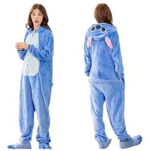 Pijamas Enterito Kigurumi Stitch De Polar Invierno Adultos