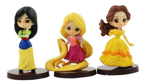 Disney Princesas Rapunzel Bella Mulan + Villanas Ideal Torta