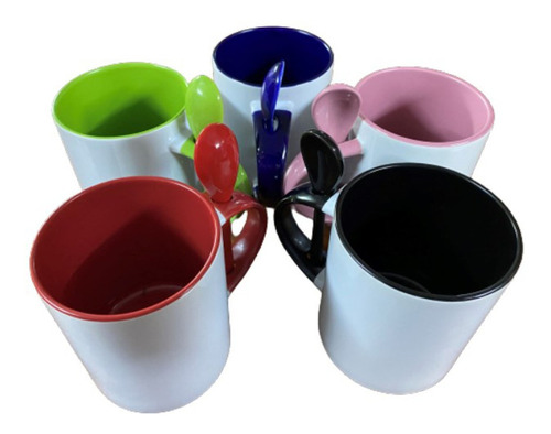 Imagen 2 de 3 de Taza De Cerámica Con Cuchara Personalizada De 11 Oz (325 Ml)