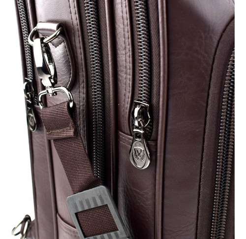 Pasta Mochila Executiva Bolsa Notebook Masculina 2 Cores 177 Cor Marrom/café Desenho Do Tecido Liso
