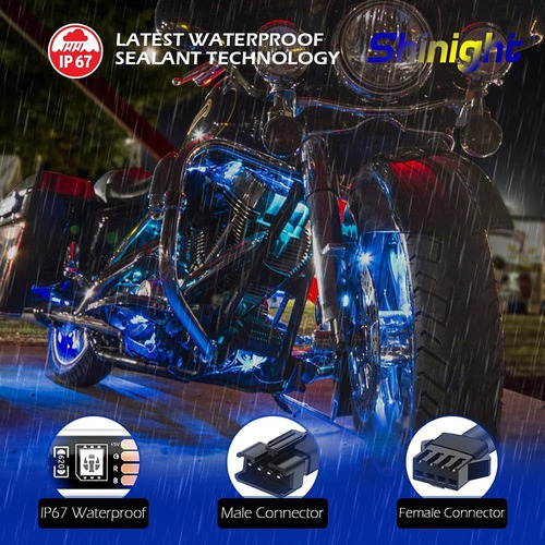 10 Kits De Luces Led Rgb Para Motocicleta, Tira De Luces Led