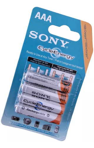 Pilas Baterías Recargables Triple Aaa Sony 4.300 Mah. 4und