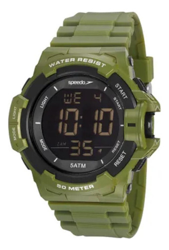 Relógio Masculino Digital Verde Speedo Prova D'água Original