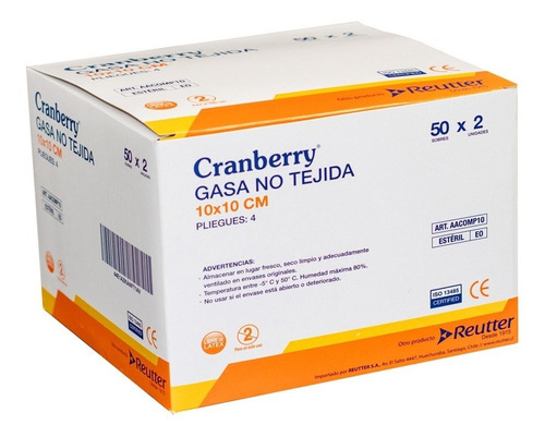Gasa Estéril/no Tejida 10x10 Caja 50 Unid. - Cranberry