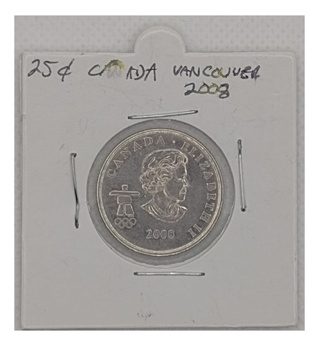 Moneda De 25 Centavos Canadá Conmemorativa Vancouver 2010