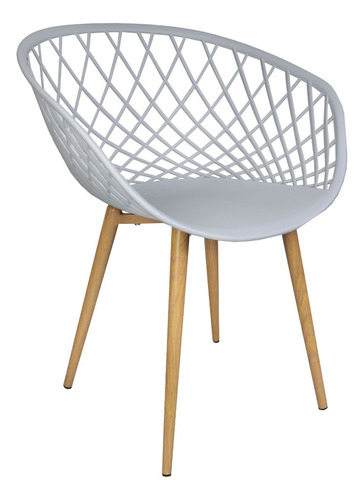 Kit 4 Cadeiras Design Clarice P/ Jardim, Área De Churrasco Cor da estrutura da cadeira Cinza