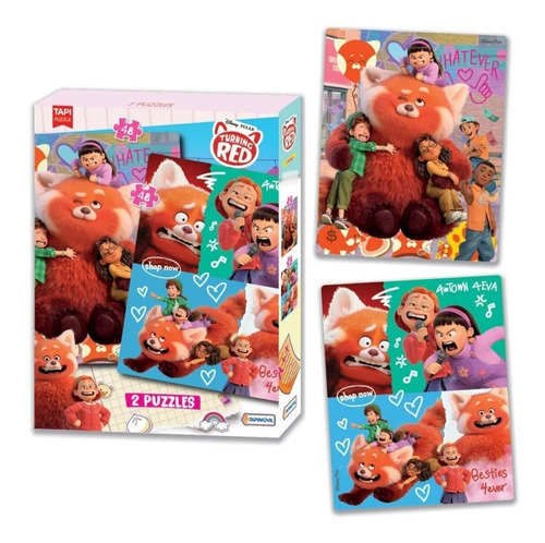 Imagen 1 de 4 de Rompecabezas 2 Puzzle 48 Pzas Pelicula Red Panda Disney Ed