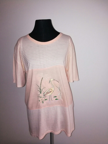 Remera Blusa Camisa Mujer Beige Fibrana Talle L Impecable