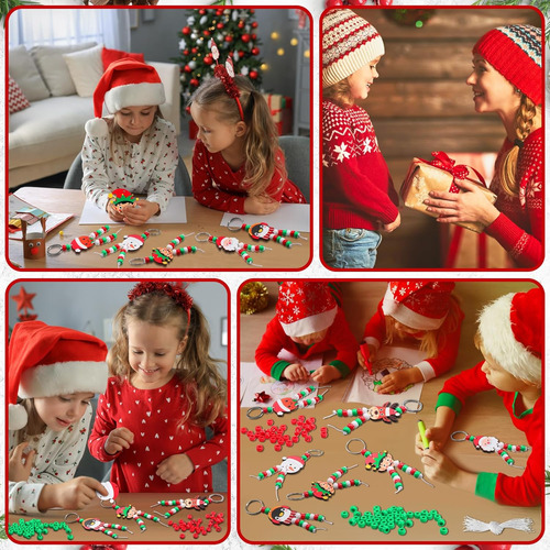 Quelay 30 Juegos De Llavero Navideño Para Niños, Llavero Con