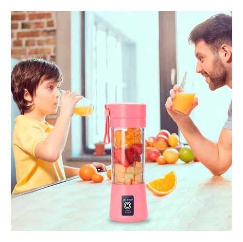 Licuadora Mini Con Vaso Recargable Portatil Usb Gym Oficina