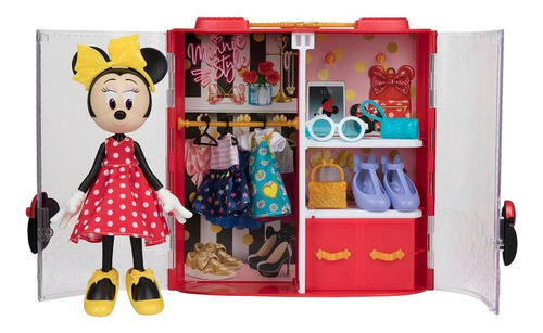 Set De Muñeca Y Closet Con Accesorios Disney Minnie Glam Ros
