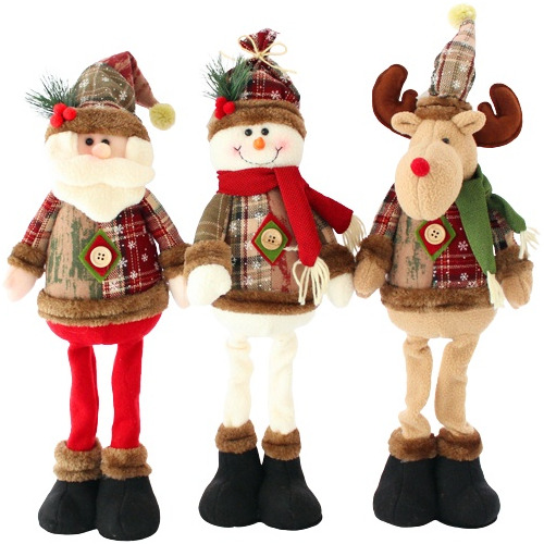 3 Peças Enfeites Boneco De Neve De Natal Papai Noel Elk Deer